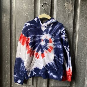 Polo Ralph Lauren Blue and White Hoodie Tie Dye